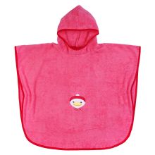 Bade-Poncho 75 x 60 cm - Stickerei Ente - Pink