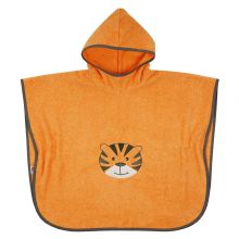 Bade-Poncho 75 x 60 cm - Stickerei Tiger - Orange