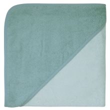 Hooded bath towel 100 x 100 cm - plain mint ice blue
