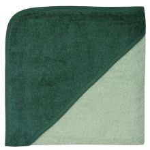 Hooded bath towel 100 x 100 cm - plain pine green light olive green