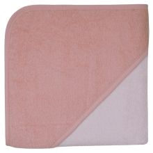 Asciugamano con cappuccio 80 x 80 cm - tinta unita rosa salmone Erika