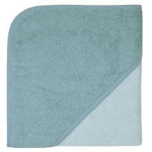 Hooded bath towel 80 x 80 cm - plain mint ice blue