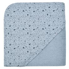 Hooded bath towel 80 x 80 cm - Whale - Steel blue