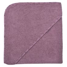 Kapuzenbadetuch Bio-Baumwolle 100 x 100 cm - Lama - Mauve