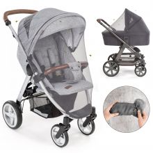 Universal insect screen / mosquito net for pram, buggy, travel cot - grey