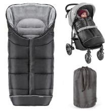 Universal Thermo Footmuff Multifunction Comfort for Strollers and Buggies - Black Grey