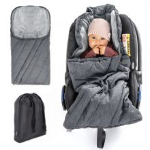 Winter-Fußsack Babyschale PRO - für alle Gurtsysteme - Grau