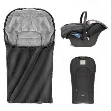 Winter Footmuff Deluxe for baby seat (Maxi-Cosi) - Black Grey