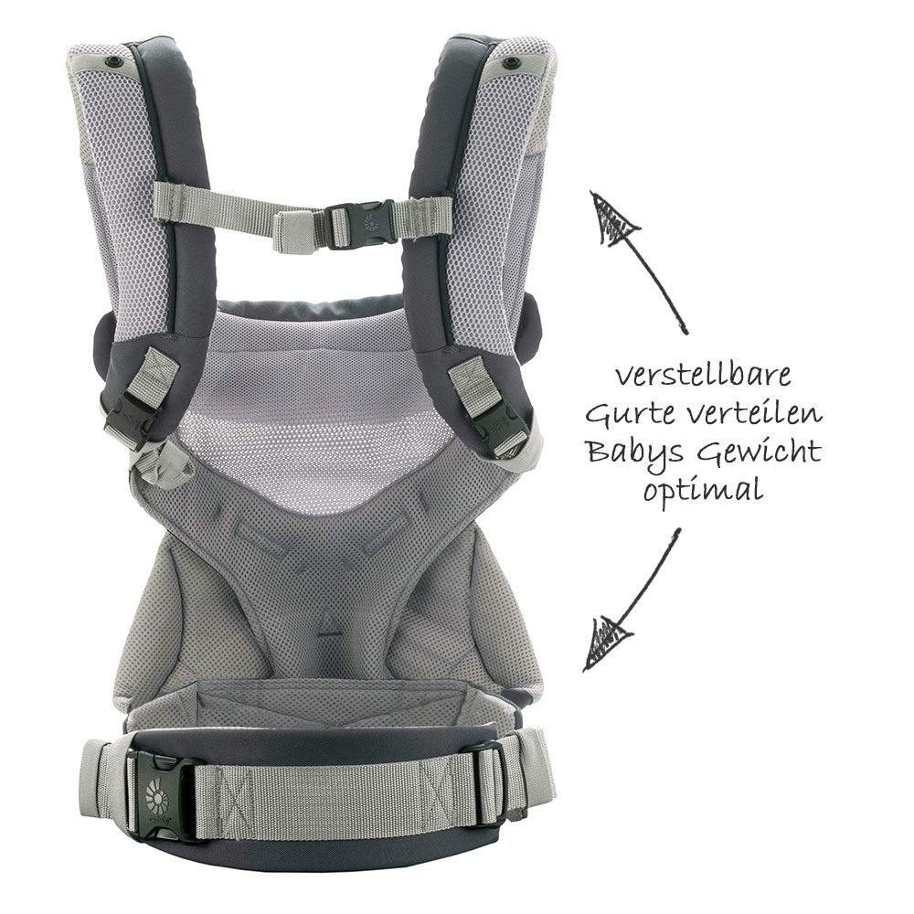 ergobaby babytrage 360 cool air carbon grey