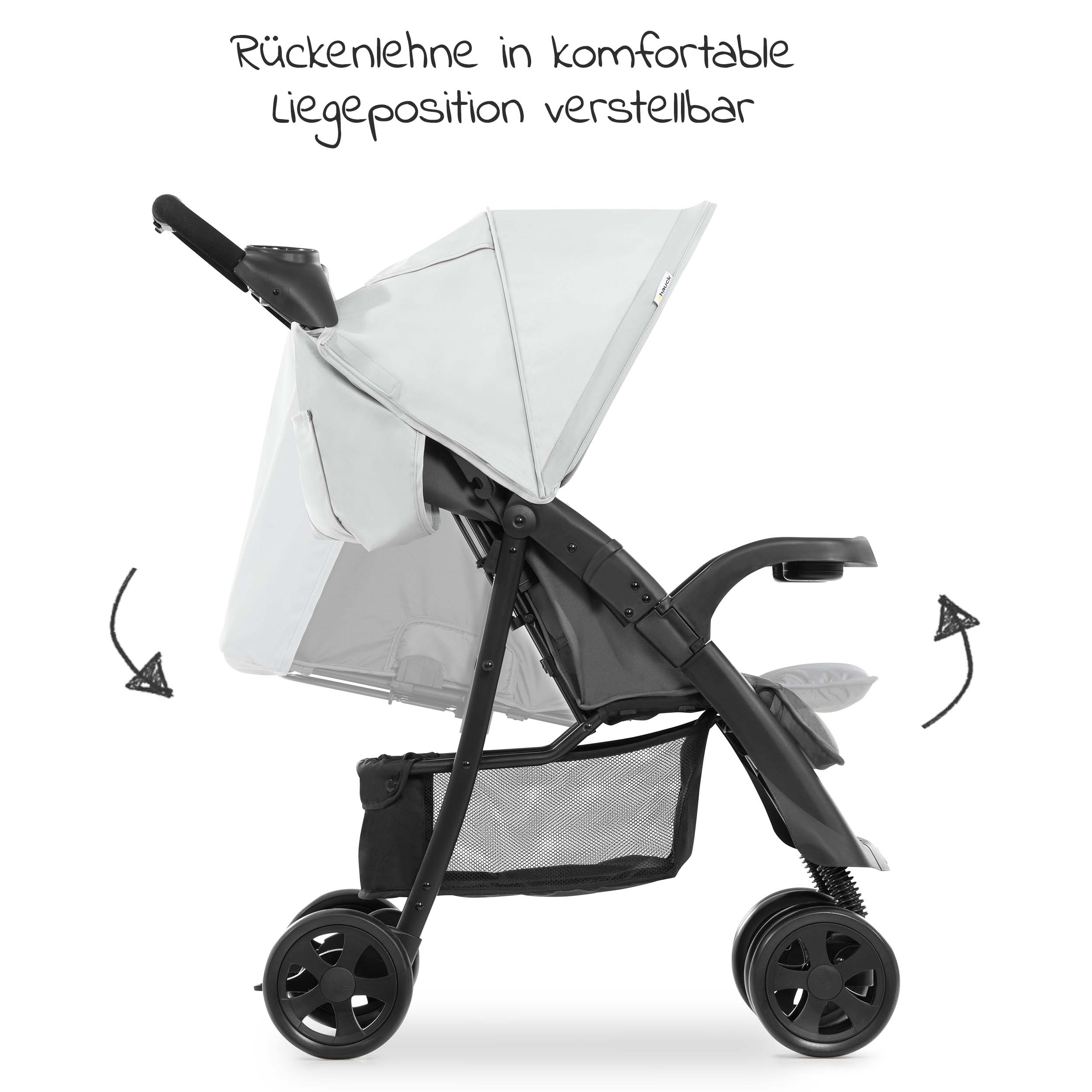 Schwarz Grau Hauck Buggy Kinderwagen Shopper Neo II mit Liegeposition 