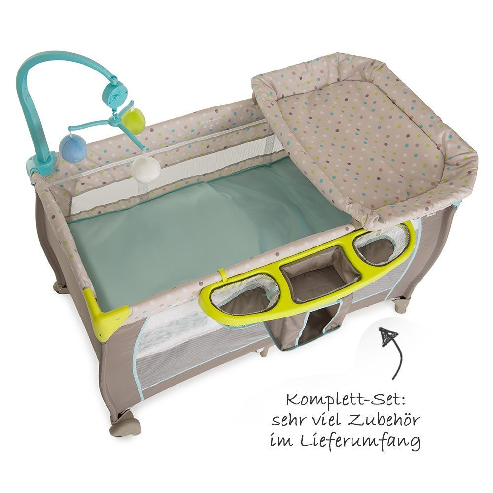 Travel cot baby center   Multi Dots Sand