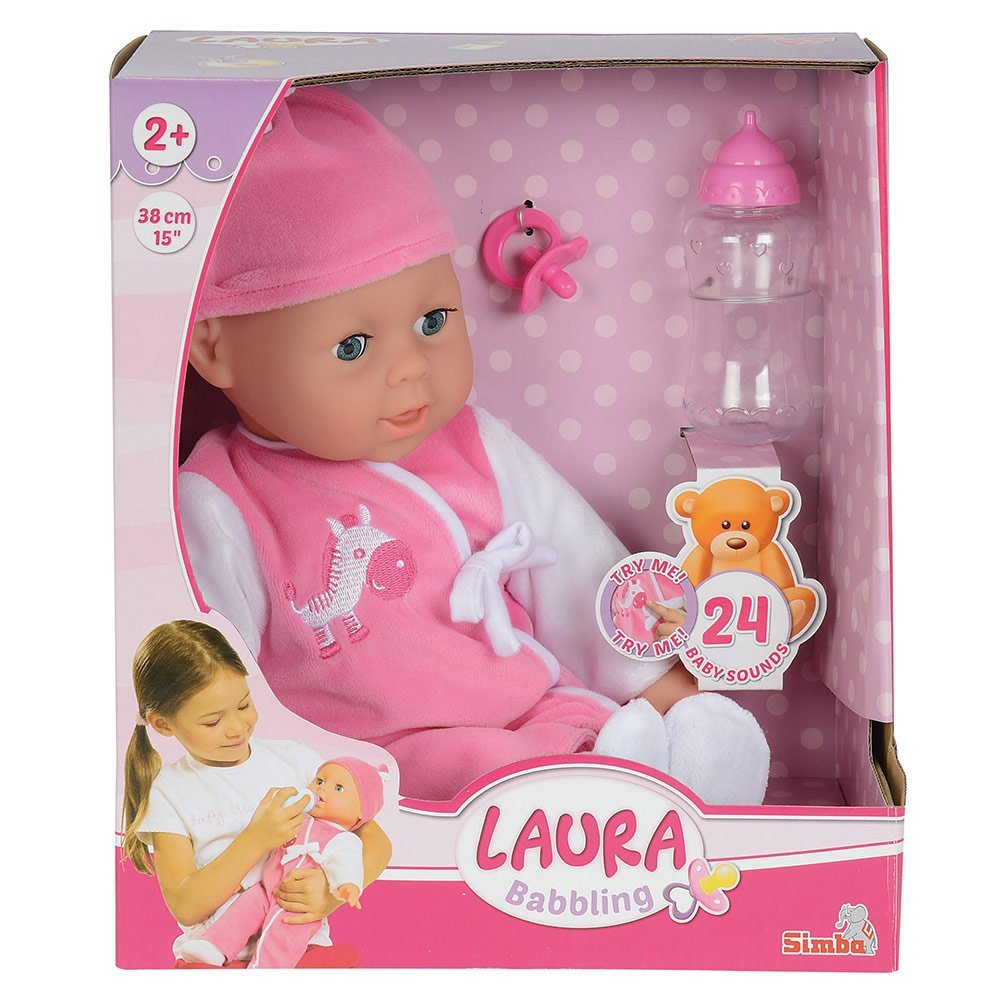OVP Simba Happy Laura Baby Puppe mit Funktionen 38 cm Funktionspuppe Babypuppe 