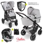 3in1 Kinderwagen-Set Salsa 4 Air - inkl. Babywanne, Babyschale Tulip, Sportsitz und Zubehörpaket - Fashion Edition - Mineral
