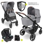3in1 Kinderwagen-Set Salsa 4 - inkl. Babywanne, Babyschale Tulip, Sportsitz und Zubehörpaket - Tin