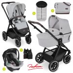 3in1 Kinderwagen-Set Samba - inkl. Babywanne, Tulip, Sportsitz, Wickeltasche & Fußsack - Fashion Edition - Mineral