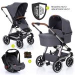 3in1 Kinderwagenset Condor 4 Air - Diamond Special Edition - inkl. Babywanne, Babyschale & Zubehörpaket - Asphalt
