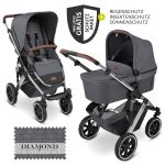 Kombi-Kinderwagen Salsa 4 Air - inkl. Babywanne & Sportsitz mit XXL Zubehörpaket - Diamond Edition - Asphalt