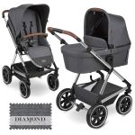 Vicon 4 Air baby carriage with pneumatic wheels - incl. carrycot & sports seat - Asphalt