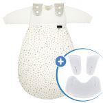 4-piece sleeping bag set for newborn / baby mäxchen Gr.50/56 + spittoon Clean & Dry Cover - Aqua Dot