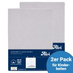 Fitted crib sheet 2-pack organic cotton for crib 60 x 120 / 70 x 140 cm - silver gray