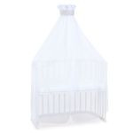 Mosquito net and canopy for all co-sleeper beds up to 96 cm long - Pearl gray dots - White
