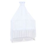 Mosquito net and canopy for all co-sleeper beds up to 96 cm long - White dots - Pearl gray
