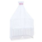 Mosquito net and canopy for all co-sleeper beds up to 96 cm long - Stars Berry - White