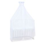 Mosquito protection and canopy for all co-sleeper beds up to 96 cm long - star mix white - sand/azure blue