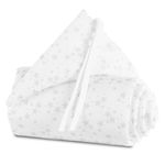 Nestchen aus Piqué für Beistellbett Maxi, Boxspring, Comfort, Comfort Plus - Sterne Perlgrau - Weiß