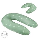 Nursing pillow 2 in 1 B-Love - with microbead filling incl. 2 organic covers - Wind Green