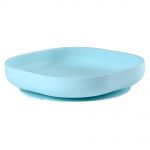 Silicone plate with suction cup - Blue