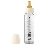 Glass bottle Baby Bottle Complete 225 ml + latex teat slow food flow - Ivory