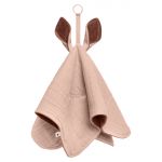 Cuddle cloth with kangaroo ears and pacifier attachment - Blush