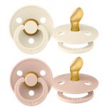 Pacifier 2 Pack Colour Anatomical Natural Rubber Teat 0-6 M - Ivory / Blush