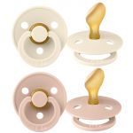 Pacifier 2 Pack Colour Anatomical Natural Rubber Teat 6-18 M - Ivory / Blush