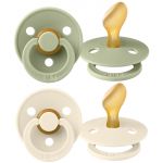 Pacifier 2 Pack Colour Anatomical Natural Rubber Teat 6-18 M - Sage / Ivory