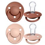 Pacifier - De Lux 2 Pack - Silicone - Woodchuck / Blush - Size 0-36 M