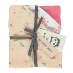Mull-Waschhandschuh 3er Pack 17 x 20 cm - Flower - Pink