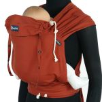 Baby carrier DidyKlick 4u Halfbuckle from birth - 3.5 kg - 20 kg - squat-spread position, tummy, back and hip carry, 100% organic cotton - Rusty Red