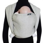 Baby sling from birth - 3.5 kg - 20 kg - spread-squat position, tummy, back and hip carry, 100% organic cotton 68 x 470 cm - silver