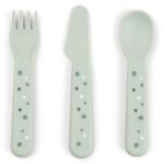 3-piece cutlery set - Happy Dots - Green