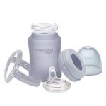 Glas-Trinkbecher Sippy Cup mit Silikonmantel 150 ml - Quiet Grey