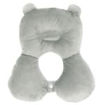 Head and neck pillow for crib, baby carriage and infant car seat - gray