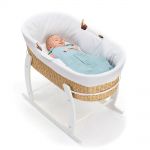 Mosaic basket set with rocking frame incl. inner cover & mattress - White Nature