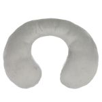 Neck cushion / neck support with plush surface, ergonomically shaped - gray