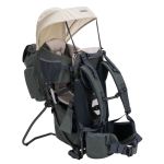 Adventure back carrier for baby & toddler up to 20 kg with sun canopy, rain cover & backpack - Grey