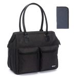 Oxford Diaper Bag with Changing Pad, Interior & Exterior Compartments - Black
