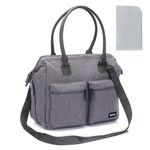 Oxford changing bag with changing mat, inner & outer compartments - Grey Melange Exclusive