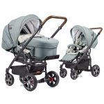 2in1 F4 Air+ Classic Stroller with C2 Carrycot & Convertible Stroller Attachment - Black Tobacco Aqua Mint