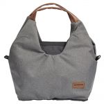 Diaper bag N°5 with changing mat, zippered pocket, little bag & insulated container - Grey Mottled